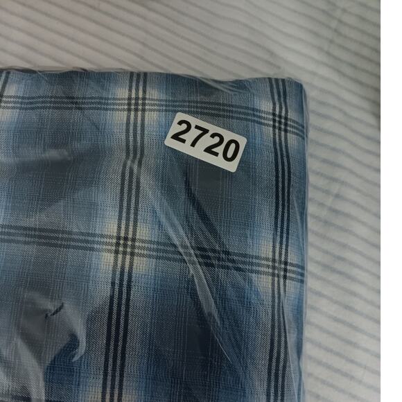 Wrangler Western Shirt Mens XL Blue Plaid Pearl Snap Rodeo Cowboy Twill - Picture 10 of 10